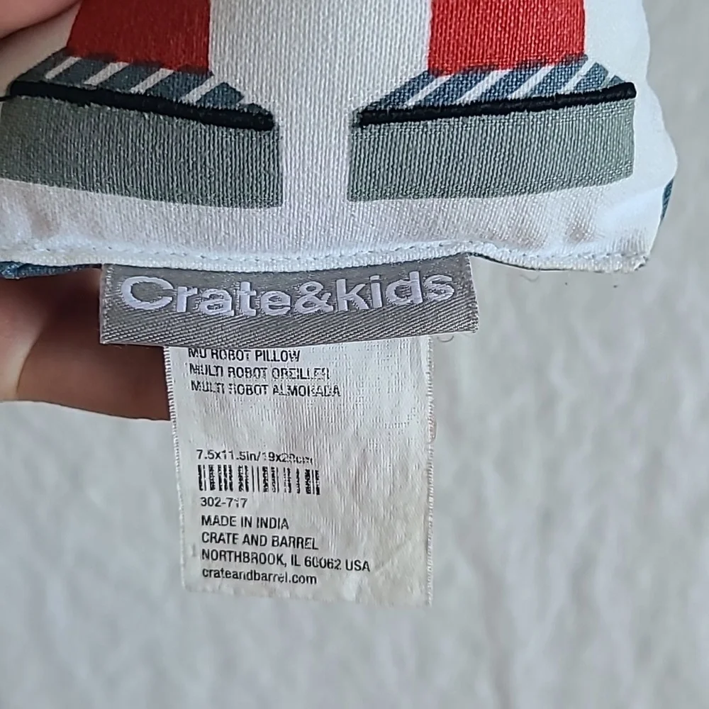 Crate And Barrel Colorful Robot Decortive Pillow